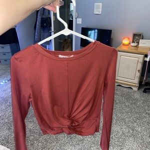 Front Tie Crop Long Sleeve